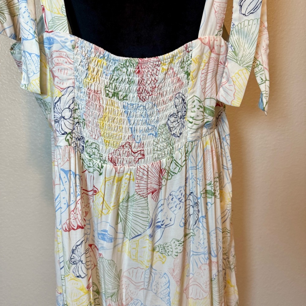 Eloquii Seashell Tiered Flowy Maxi Dress White Size 18 - Picture 10 of 16